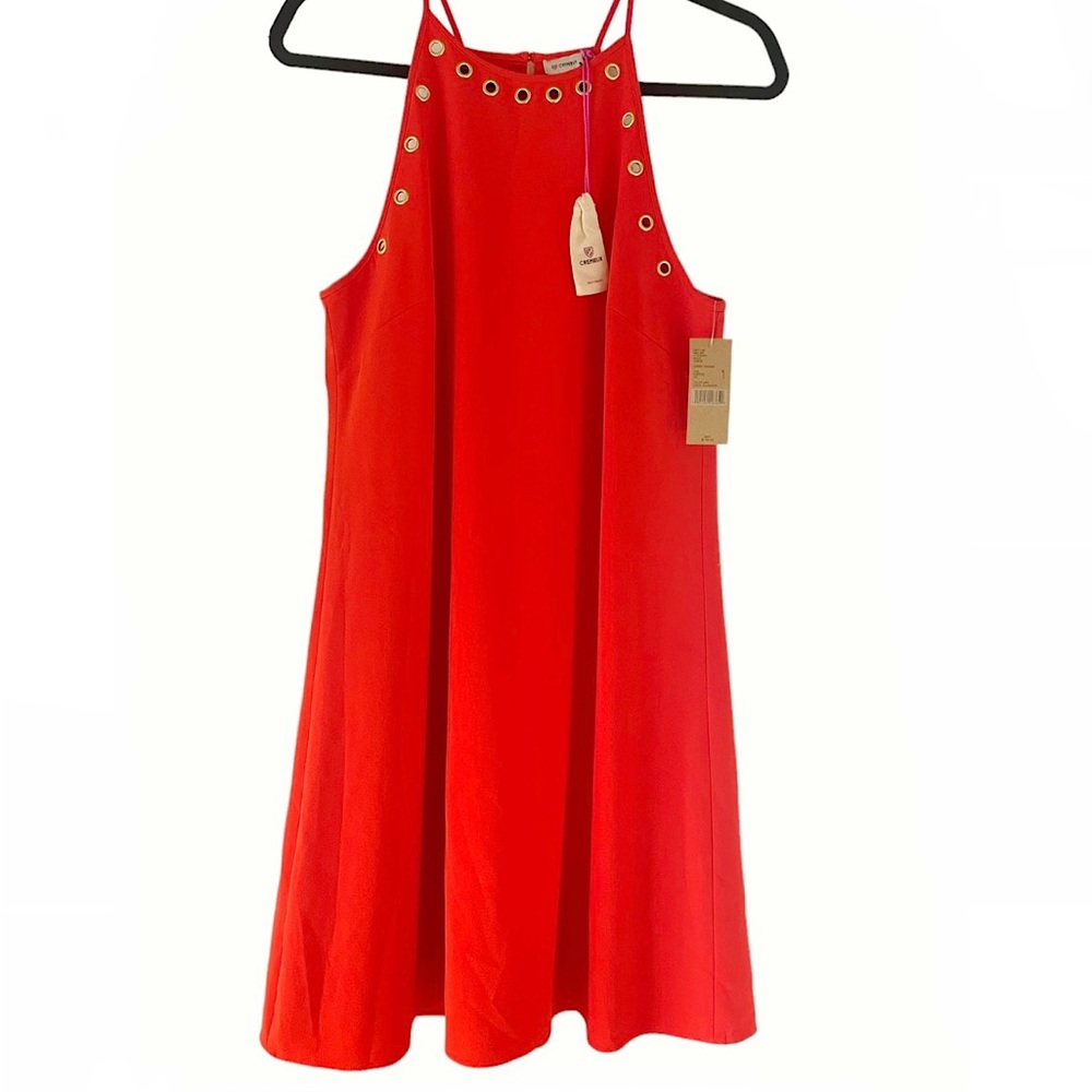 NWT $129 Women’s CREMIEUX Alice Lined Cocktail Grommet Dress Candy Orange Small
